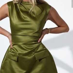 NEW with tags Odd Muse- The Ultimate Muse Satin Straight Neck Mini Dress